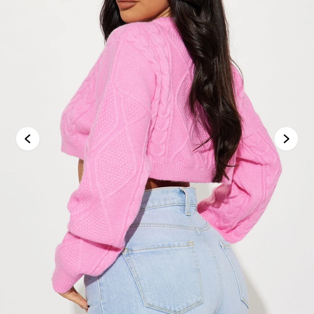 Fashion Nova Pink Cable Knit Sweater